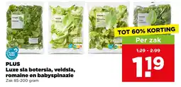 PLUS Plus luxe sla botersla, veldsla, romaine en babyspinazie aanbieding