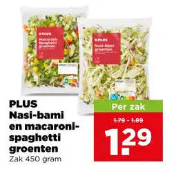 PLUS Plus nasi-bami en macaroni spaghetti groenten aanbieding