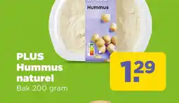 PLUS Plus hummus naturel aanbieding
