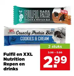 PLUS Fulfil en xxl nutrition repen en drinks aanbieding