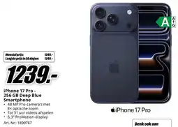 MediaMarkt iPhone 17 Pro - 256 GB Deep Blue Smartphone aanbieding