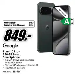 MediaMarkt Google Pixel 10 Pro - 256 GB Zwart Smartphone aanbieding