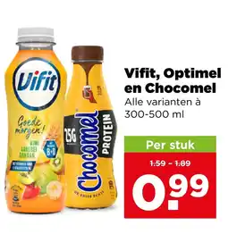 PLUS Vifit, optimel en chocomel aanbieding
