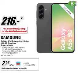 MediaMarkt SAMSUNG Galaxy A56 Enterprice Edition 128 GB Graphite Smartphone aanbieding
