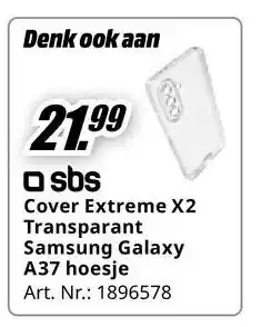 MediaMarkt sbs Cover Extreme X2 Transparant Samsung Galaxy A37 hoesje aanbieding