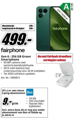 MediaMarkt Fairphone Gen 6 - 256 GB Groen Smartphone aanbieding
