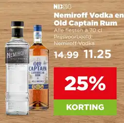 PLUS Nemiroff vodka en old captain rum aanbieding
