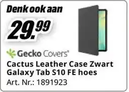 MediaMarkt Gecko Covers Cactus Leather Case Zwart Galaxy Tab S10 FE hoes aanbieding