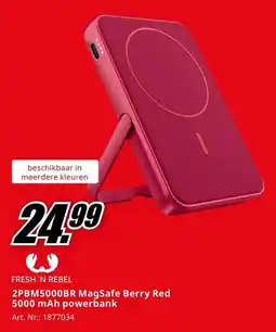 MediaMarkt Fresh 'n Rebel MagSafe Berry Red Powerbank aanbieding