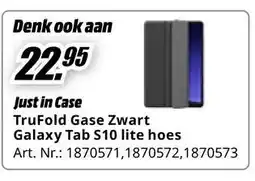 MediaMarkt Just in Case TruFold Gase Zwart Galaxy Tab S10 lite hoes aanbieding