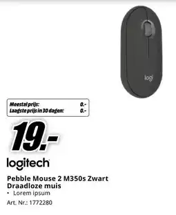 MediaMarkt Logitech Pebble Mouse 2 M350s Zwart Draadloze muis aanbieding