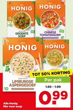 PLUS Alle honig mix voor soep aanbieding