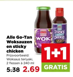 PLUS Alle go-tan woksauzen en sticky chicken aanbieding