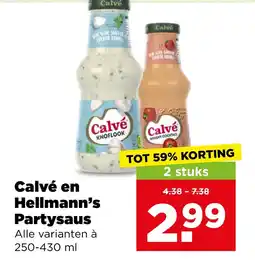 PLUS Calvé en hellmann's partysaus aanbieding