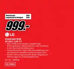MediaMarkt LG 55MRGB87B9B 4K Mini-LED TV aanbieding