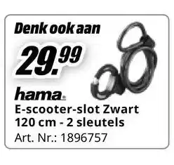 MediaMarkt hama E-scooter-slot Zwart 2 sleutels aanbieding