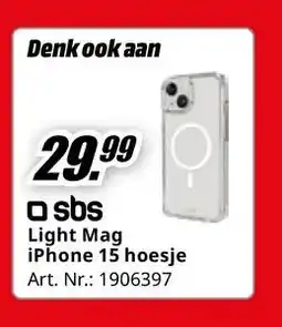 MediaMarkt sbs Light Mag iPhone 15 hoesje aanbieding