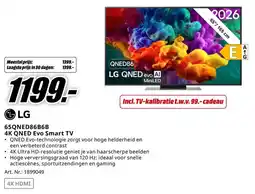 MediaMarkt LG 65QNED86B6B 4K QNED Evo Smart TV aanbieding