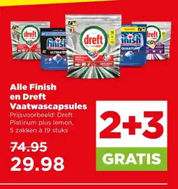 PLUS Alle finish en dreft vaatwascapsules aanbieding