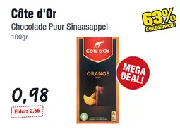 Budget Food Côte d'Or Chocolade Puur Sinaasappel aanbieding