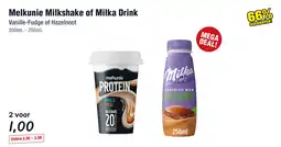 Budget Food Melkunie Milkshake of Milka Drink aanbieding