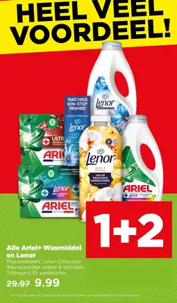 PLUS Alle ariel+ wasmiddel en lenor aanbieding