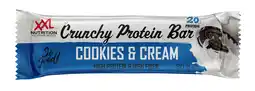 PLUS XXL Nutrition Crunchy Protein Bar Cookies & Cream aanbieding