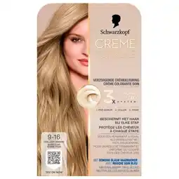 Trekpleister Schwarzkopf Creme Supreme 9-16 Cool Licht Asblond Verzorgende Crèmekleuring aanbieding