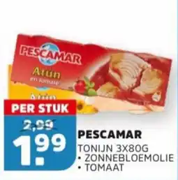 Sahan Supermarkten Pescamar tonijn 3x80g aanbieding