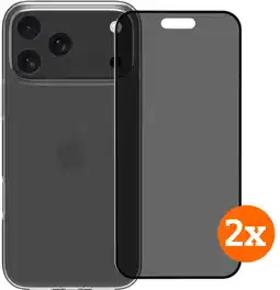 Coolblue BlueBuilt Back Cover iPhone 17 Pro Max Transparant + Privacy Screenprotector Duo Pack aanbieding