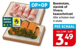 Hoogvliet Boomstam, slavink of vivera kaasschnitzel aanbieding