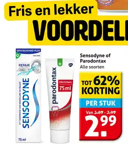 Hoogvliet Sensodyne of Parodontax aanbieding