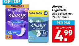 Hoogvliet Always Giga Pack aanbieding