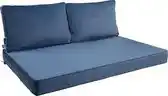 Bol.com Madison - Loungekussen - Tuinkussen - Palletkussen - Rugkussen - 3-delig - 120 x 80cm - Velvet Blauw aanbieding