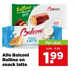 PLUS Alle Balconi Rollino en snack latte aanbieding