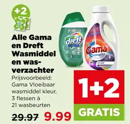 PLUS Alle Gama en Dreft Wasmiddel en was- verzachter aanbieding