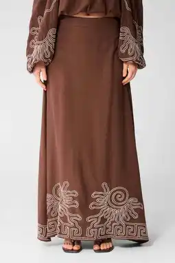 Wehkamp Shoeby maxi rok bruin aanbieding