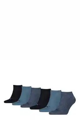 Wehkamp Puma sneakersokken met logo - blauw (set van 6) aanbieding