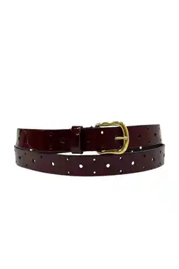 Wehkamp Pinned by K leren riem met studs bordeauxrood aanbieding