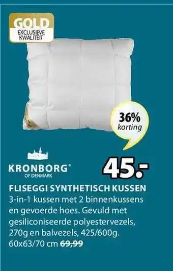 Jysk Kronborg Fliseggi Synthetisch Kussen aanbieding