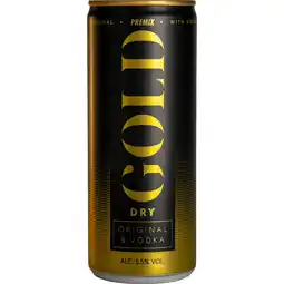 PLUS Gold Dry Original & Vodka Pre-mix aanbieding