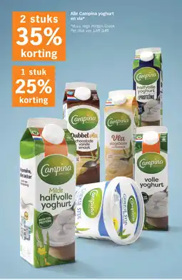 Albert Heijn Alle Campina Yoghurt en Vla aanbieding
