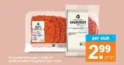 Albert Heijn AH Runderhamburger of Gehaktschnitzel Hongaarse Stijl aanbieding