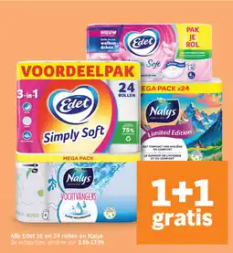 Albert Heijn Alle Edet 16 en 24 rollen en Nalys aanbieding