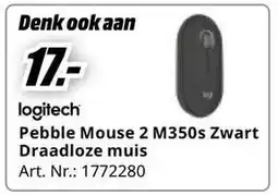 MediaMarkt Logitech Pebble Mouse 2 M350s Zwart Draadloze Muis aanbieding