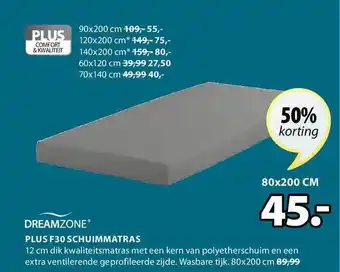 Jysk Dremazone Plus F30 Schuimmatras aanbieding