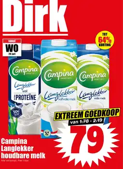 Dirk Campina Langlekker Houdbare Mmelk aanbieding