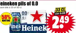 Dirk Heineken pils of 0.0 aanbieding