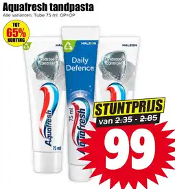 Dirk Aquafresh Tandpasta aanbieding