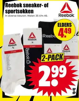 Dirk Reebok sneaker- of sportsokken aanbieding